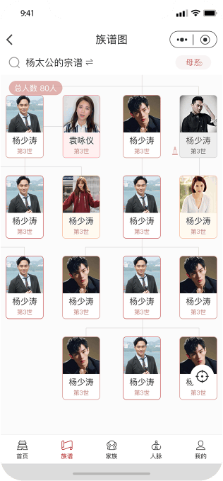 手机端家谱树状图